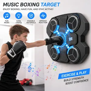 Electric Music Boxing Target with Gloves, Interactive Stress Relief Punching Pad, Speed Training Device, Family Fitness Equipment, Perfect Gift