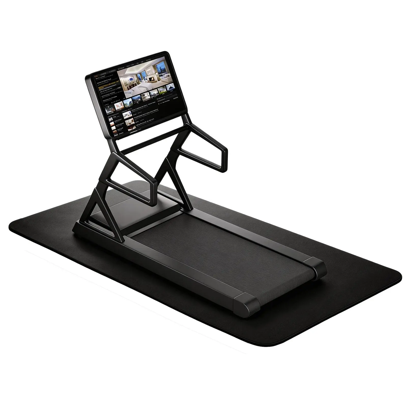 6mm Thick Heavy Duty Treadmill Mat, Shock Absorbing Gym Equipment Floor Protector for Hardwood & Carpet, Non-Slip PVC Exercise Mat for Peloton Bike, Walking Pad & Elliptical, Durable Indoor Cycle Pad for Home Gym - 180x90cm/150x70cm