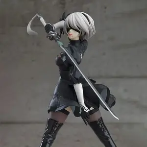 Hot 18CM Yorha 2B Black and White Series Anime Figure PVC Collectible Action Figures Model Doll Statuette Gift