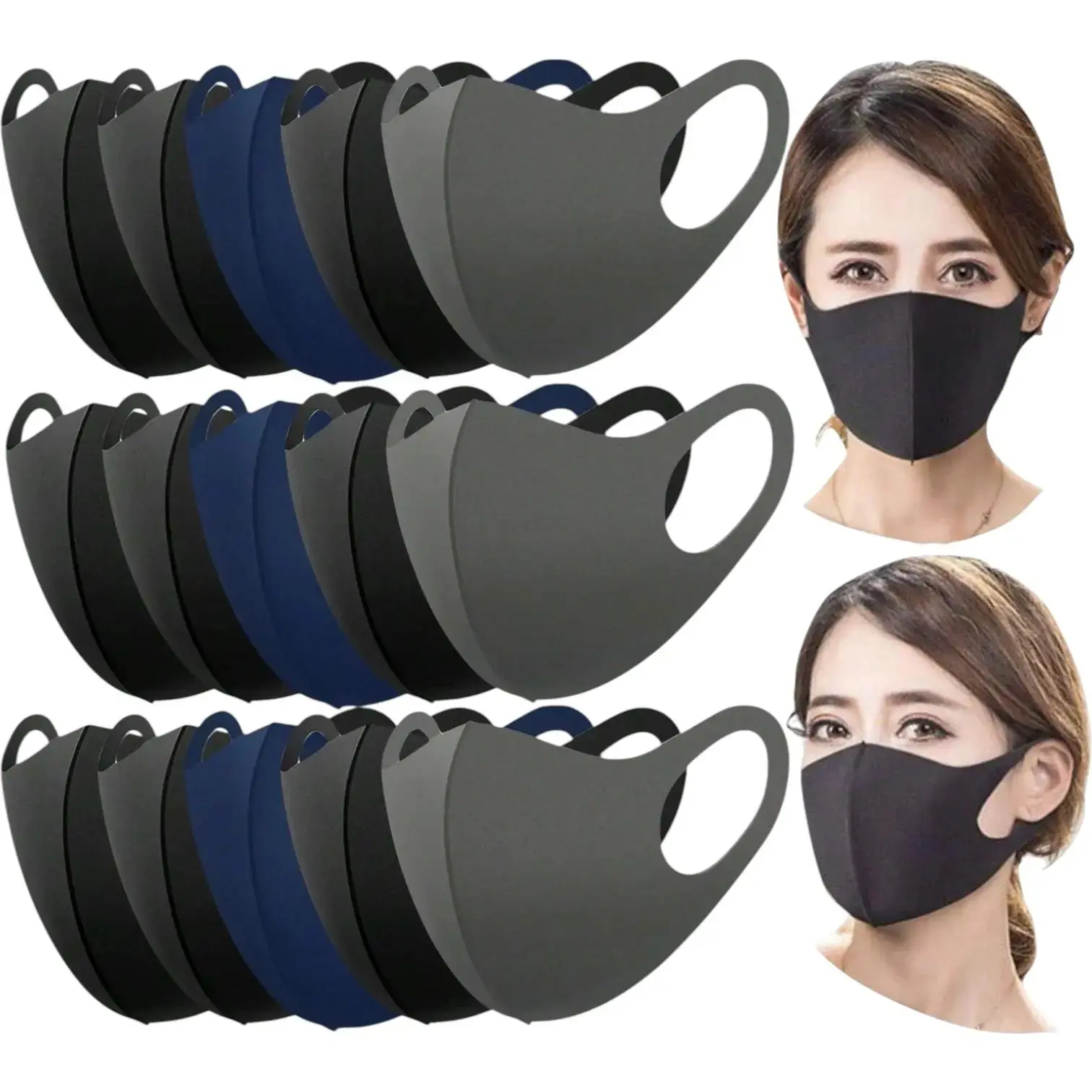 Pack Of 5 Or 15 2-Ply Washable Reusable Protective Face Masks