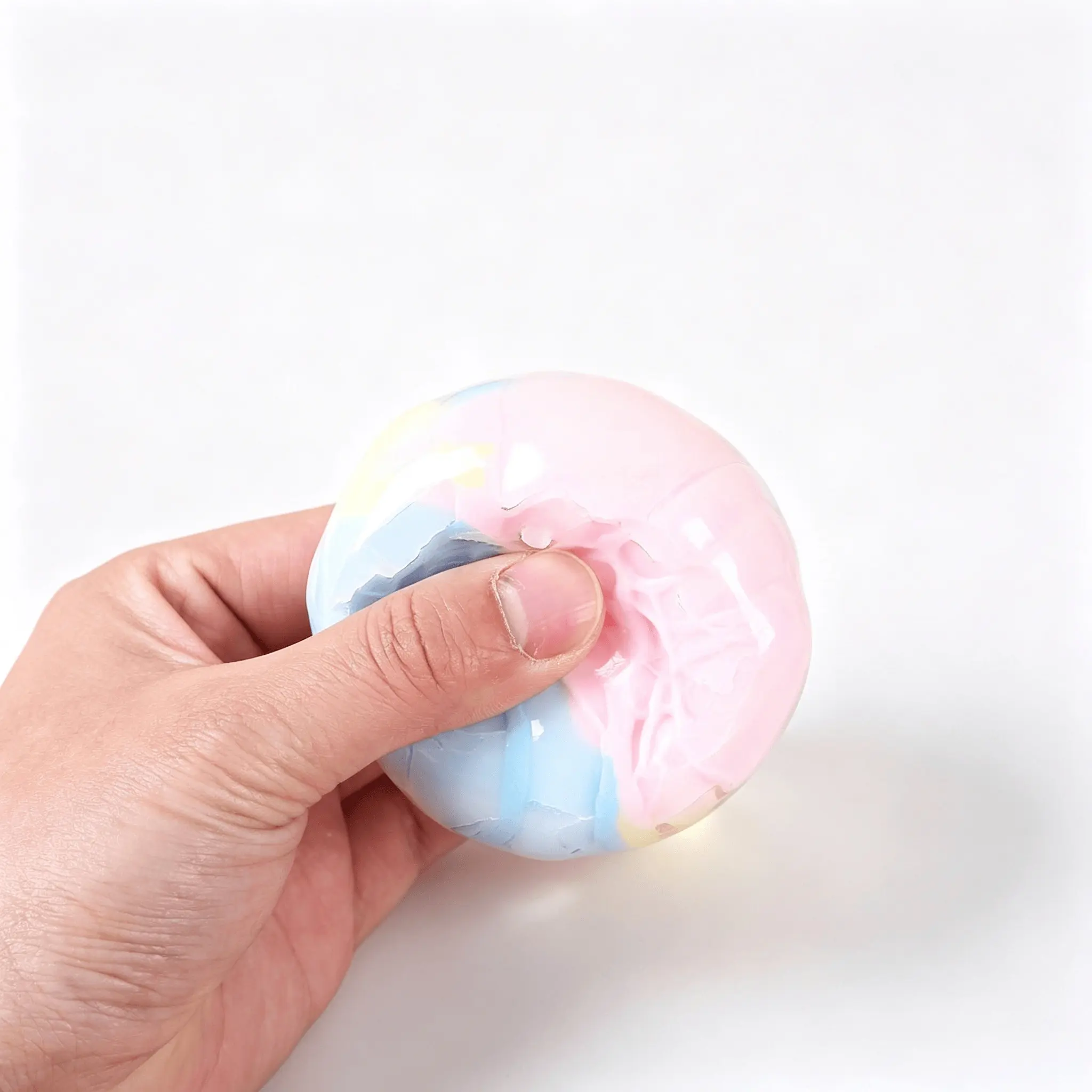 2026 Bestseller 6.0 Crispy Handmade Ball, Squeezable Sound-Controlled Stress Relief Toy, High Aesthetic Slow-Return Wax Skin Hair, Stress Ball Squishies