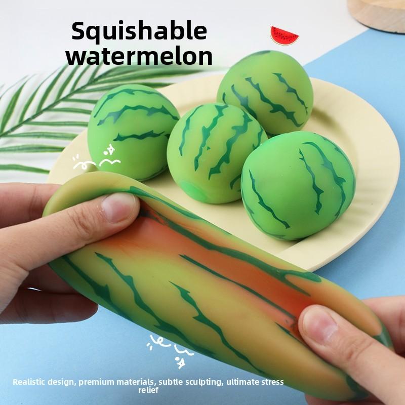 Color Changing Watermelon Squishy Toy, Realistic Fruit Stress Relief Fidget