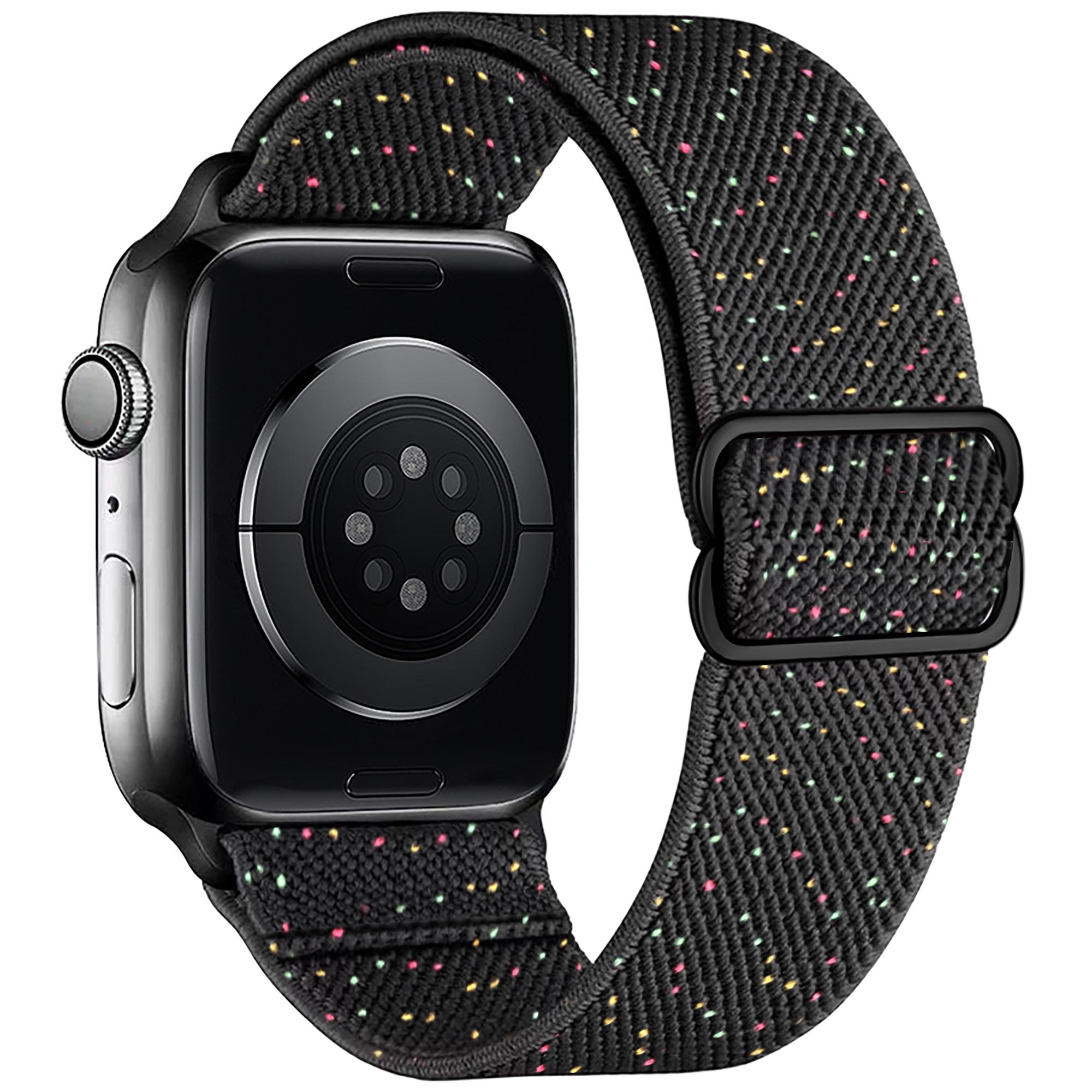 Stretchy Watch Band, 2 Counts/set Braided Nylon Watch Band for Apple Watch SE/iWatch Ultra/Ultra 2 Series 9 8 7 6 5 4 3 2 1 Smart Watch Straps