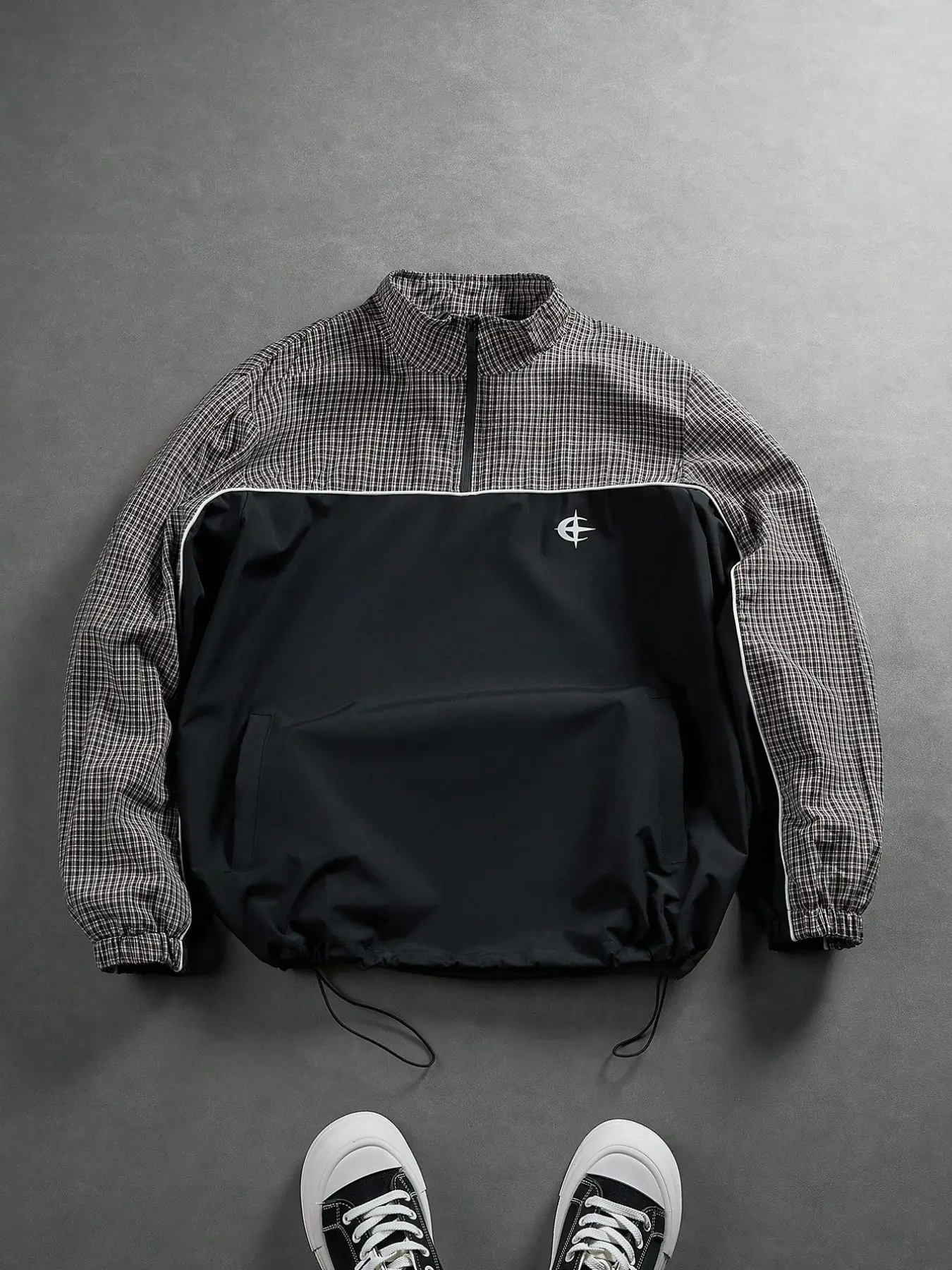 Fashionable Men's Stand Collar Jacket, Youth Patchwork Coat, Spring and Autumn Outerwear, Trendy Street Style Clothing