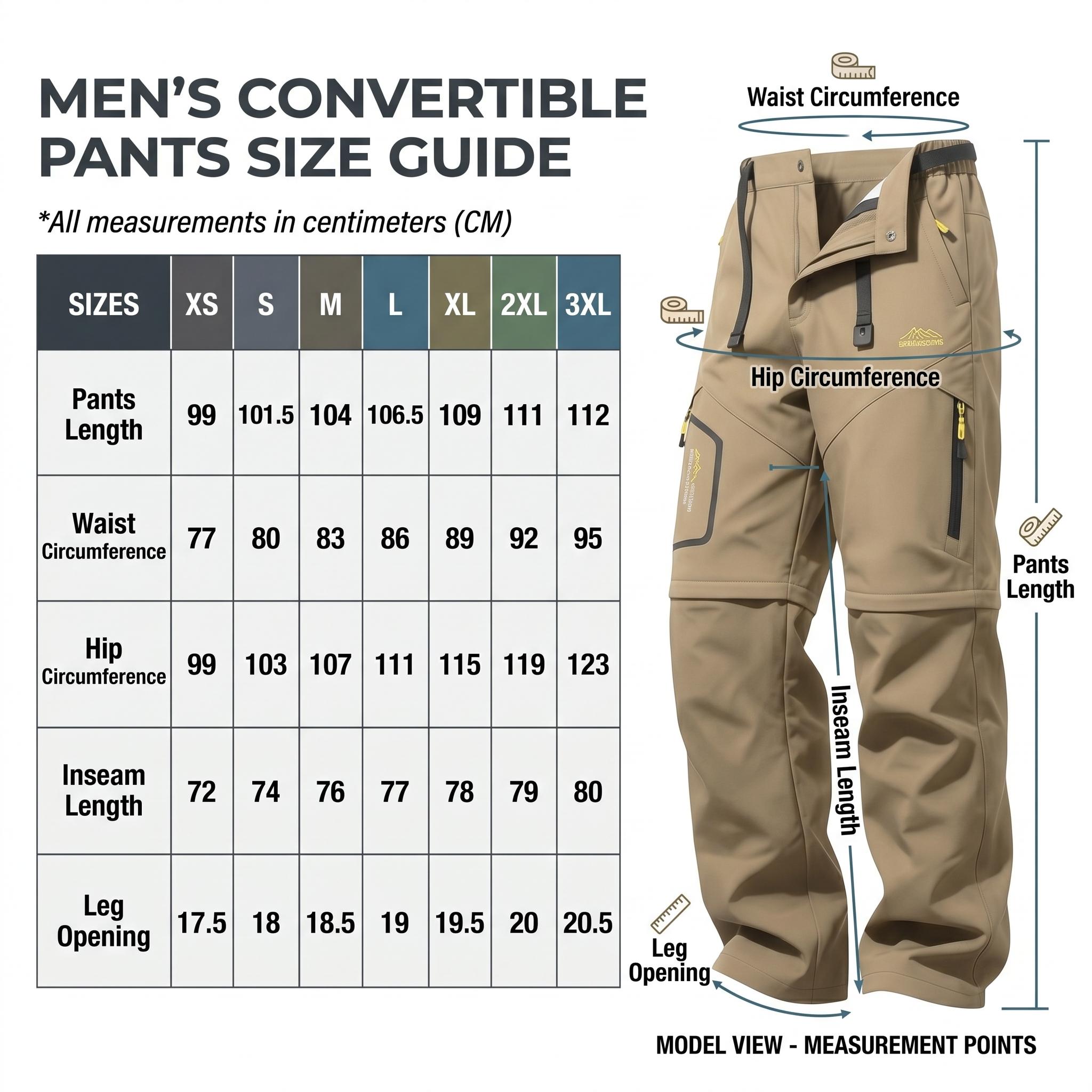 Men's Convertible Cargo Pants - Zip-Off Convertible Legs, Quick-Dry Polyester Blend Tactical Apparel, Belt Included, Stylish Hiking & Office Sports & Outdoor Joggers