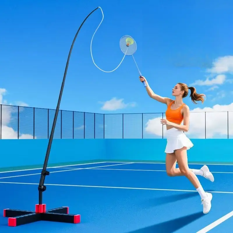 Badminton trainer for solo play, rebound aid equipment for one person, children's indoor practice tool with string, luminous