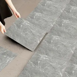 52 Pieces PVC Peel and Stick Floor Tiles, Durable Home Flooring, Marble Effect Coating, 30cmx30cm Adhesive Wall Stickers, Kitchen & Living Room Renovation
