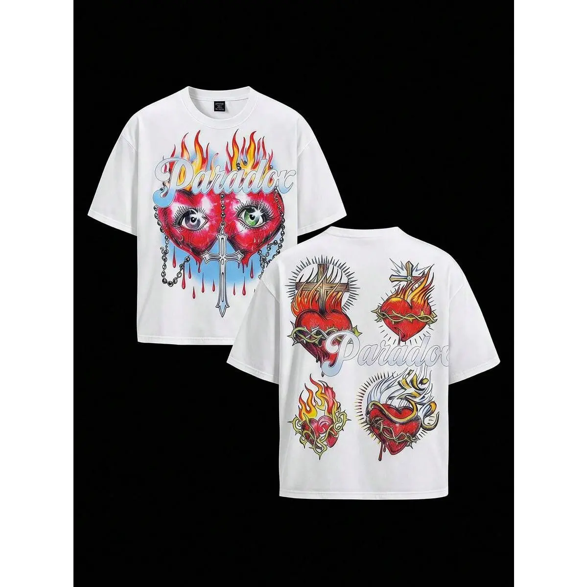 ROMWE MEN Street Life Men's Street Print Short Sleeve T-Shirt, Loose Fit
