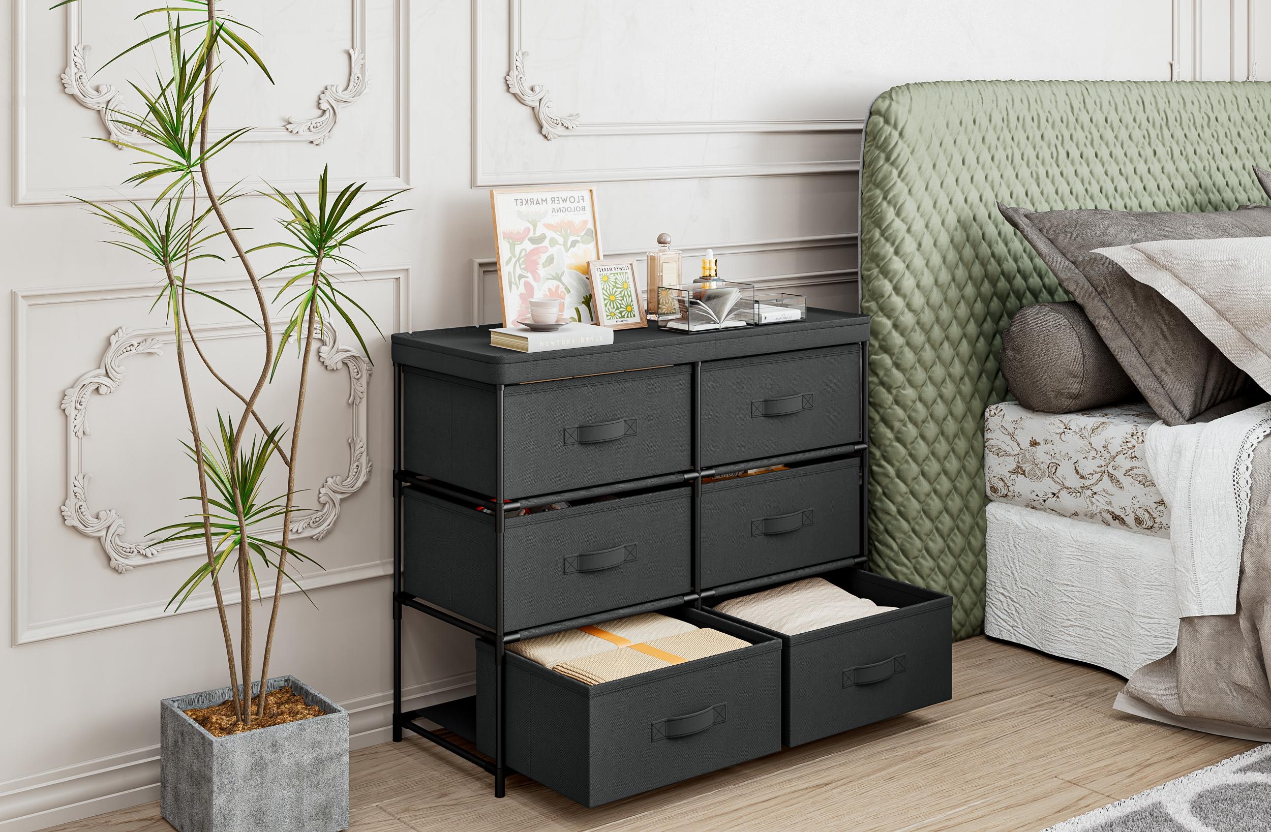 Wardrobe For Bedroom With 8 Fabric Drawers Storage Cabinet Steel Frame Assembly Closet For Clothes Home Furniture