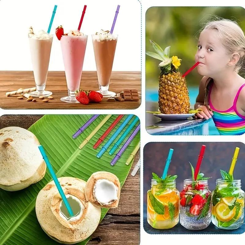 Reusable Straw Set, 12pcs Durable Straws with 1 Brush, Drinking Straws for 20-40oz Tumblers, Dishwasher Safe Straw