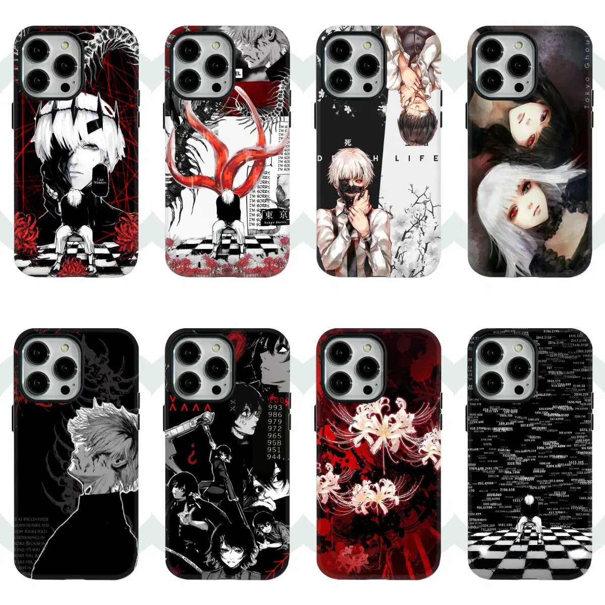 Anime Tokyo Ghoul TPU Phone Case, Cool Black INS Gothic Style, Shockproof MagSafe Cover for iPhone 11 12 13 14 15 16 17 Pro Max Plus Air, Phone Accessories Holiday Gift