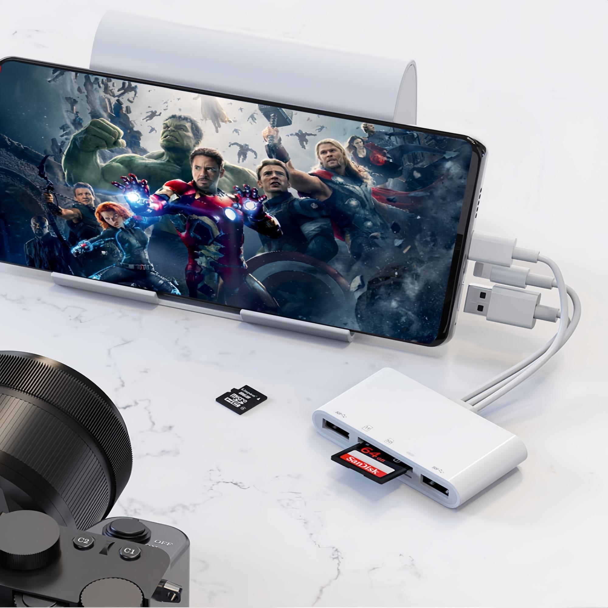 USB 3.0 Type-C Card Reader, Multi-functional Card Reader, Plug and Play Card Reader Compatible with iPhone & Android Type-C, Phone Accessories, USB C Interface