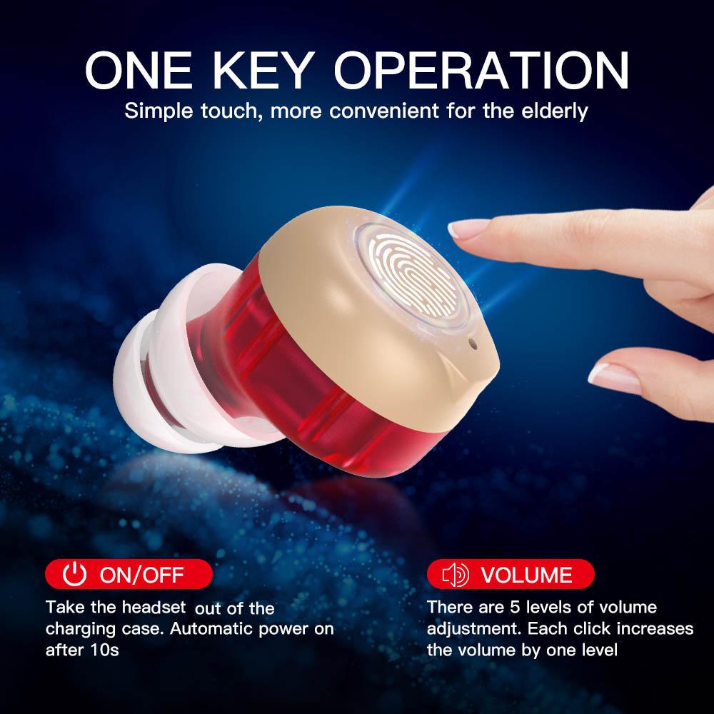 Sound Amplification Headphones - Wireless Rechargeable Earbuds Audio Headphone with Volume Control