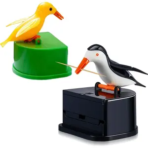 2 Pcs Creative Push-Type Bird Shaped Toothpick Dispenser Cute Funny Toothpick Box Holder for Kitchen