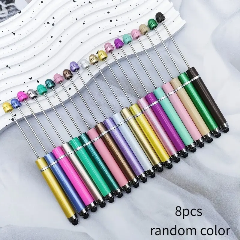 8PCS bead DIY touch pen touchpad pen bead ballpoint pen mobile phone bead ballpoint pen office supplies handicrafts bead ballpoint pen