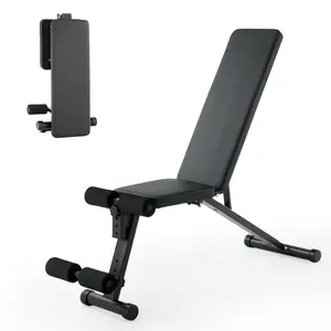 Adjustable Weight Bench, Foldable 4-Position Flat/Incline/Decline Workout Bench & All-in-One Home Gym Training Station, Multi-Style & Weight Capacity Optional for Strength Training