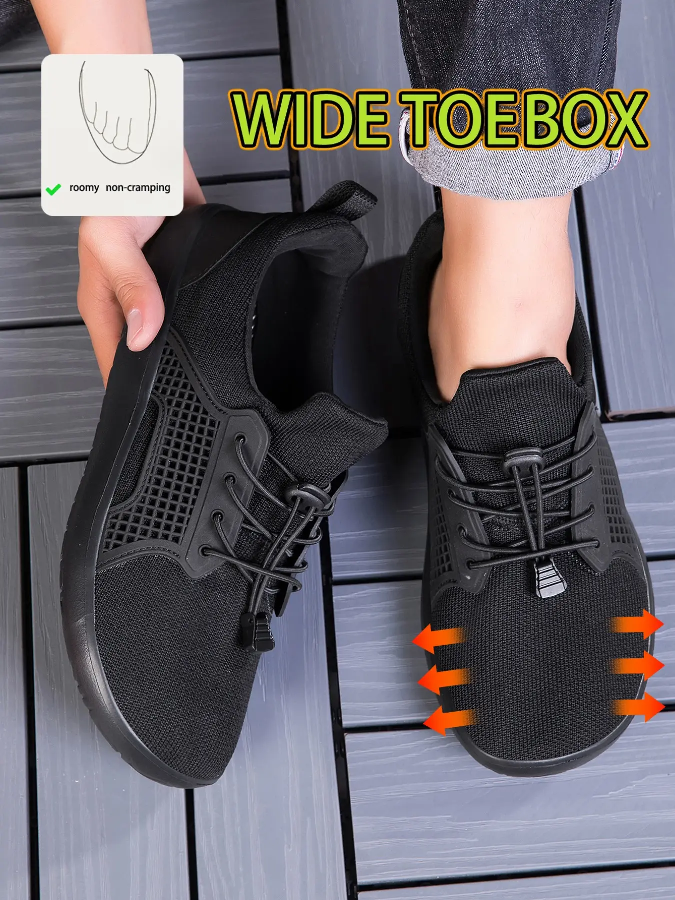 Wide Toe Barefoot Casual Shoes, Mesh Breathable Lazy No Laces Flat Women's Commuter Shoes, Comfortable and Stylish Footwear for Daily Use