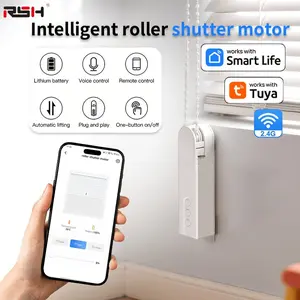 Rsh WiFi Roller Smart Shade Driver, Handheld Remote & Wireless HUB, Automate Blinds, Beaded Shade Compatible, Rechargeable Battery, Voice Control
