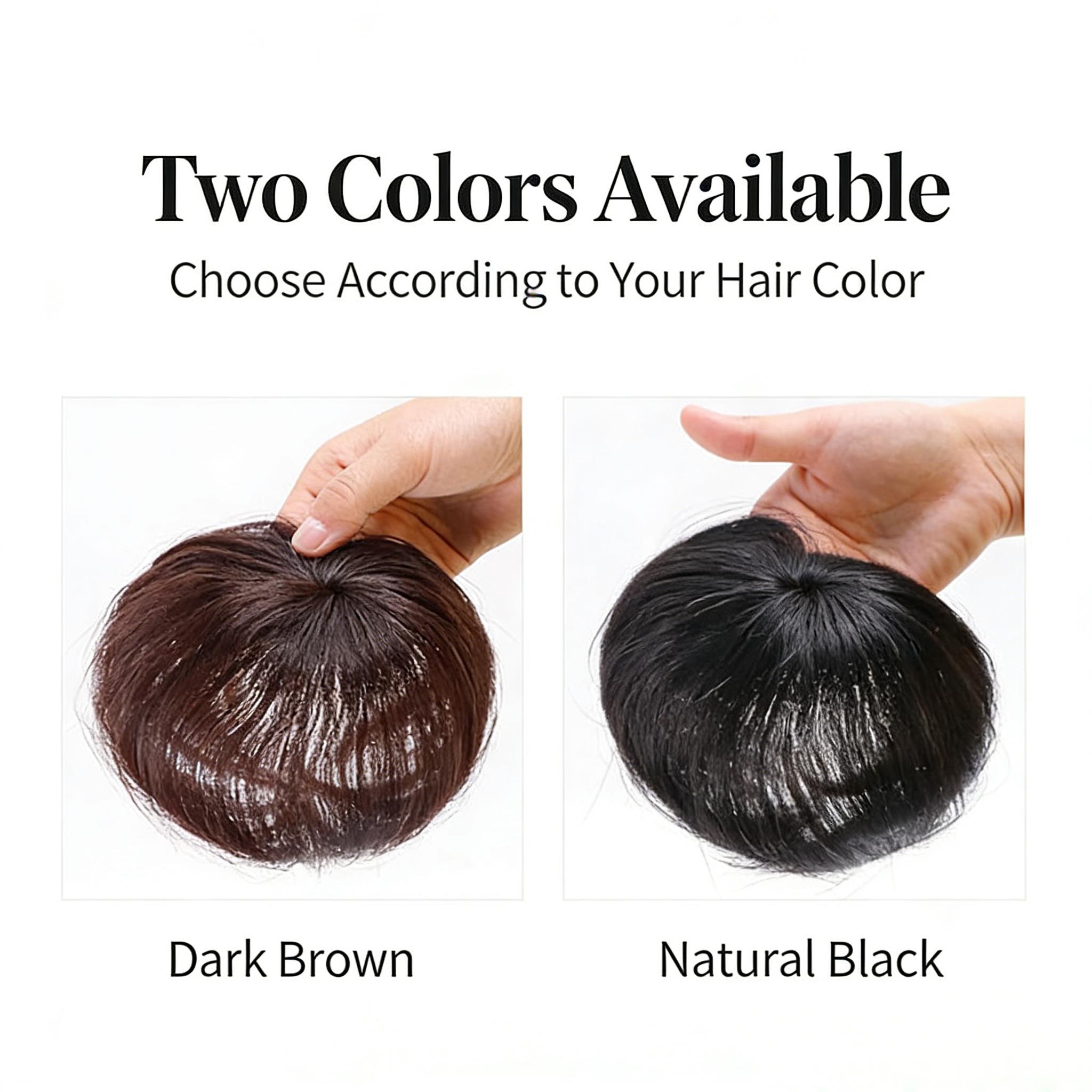 Real Hair Mini Top Core Hair Patch Real Human Hair Women Top Hairpiece Cover Gray Hair Wig Hair Patch light beige tone