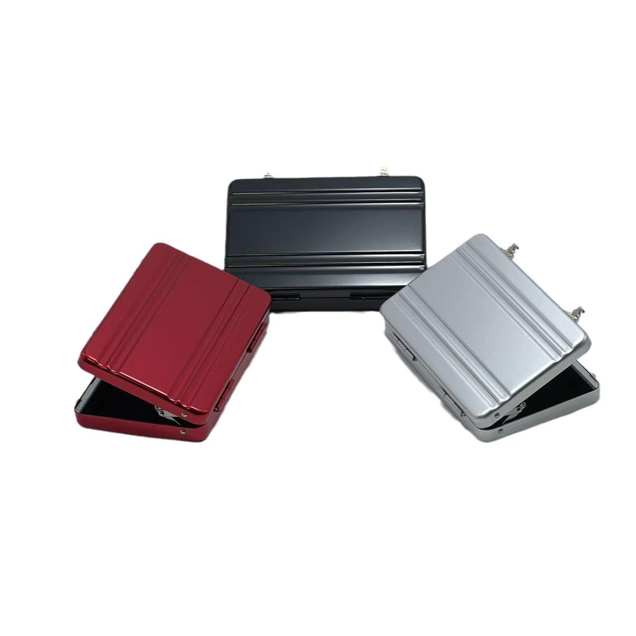 "Password Mini Briefcase Pocket Carry Card Holder Safe Box Style Aluminum Business Card Case"