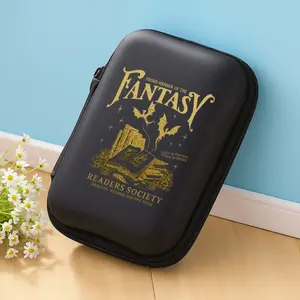 Phantom Reading Club Pattern Printing Storage Box with Mesh Pocket and Compact Design - Cable/Earphone/Charger Storage Box, Suitable for Office, Travel, Pet Enthusiasts - Durable and Portable Electronic Accessory Organizer