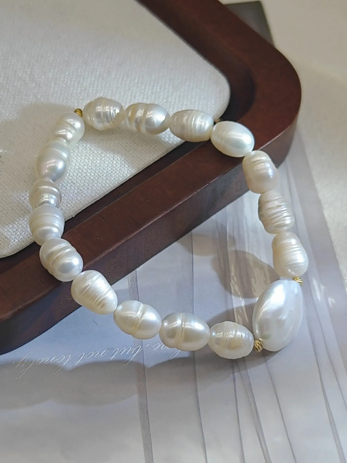 Natural Freshwater Pearl Bracelet, Baroque Genuine Pearl, Unisex Fashion Jewelry, Perfect Gift for Valentine's Day, Birthday, Anniversary