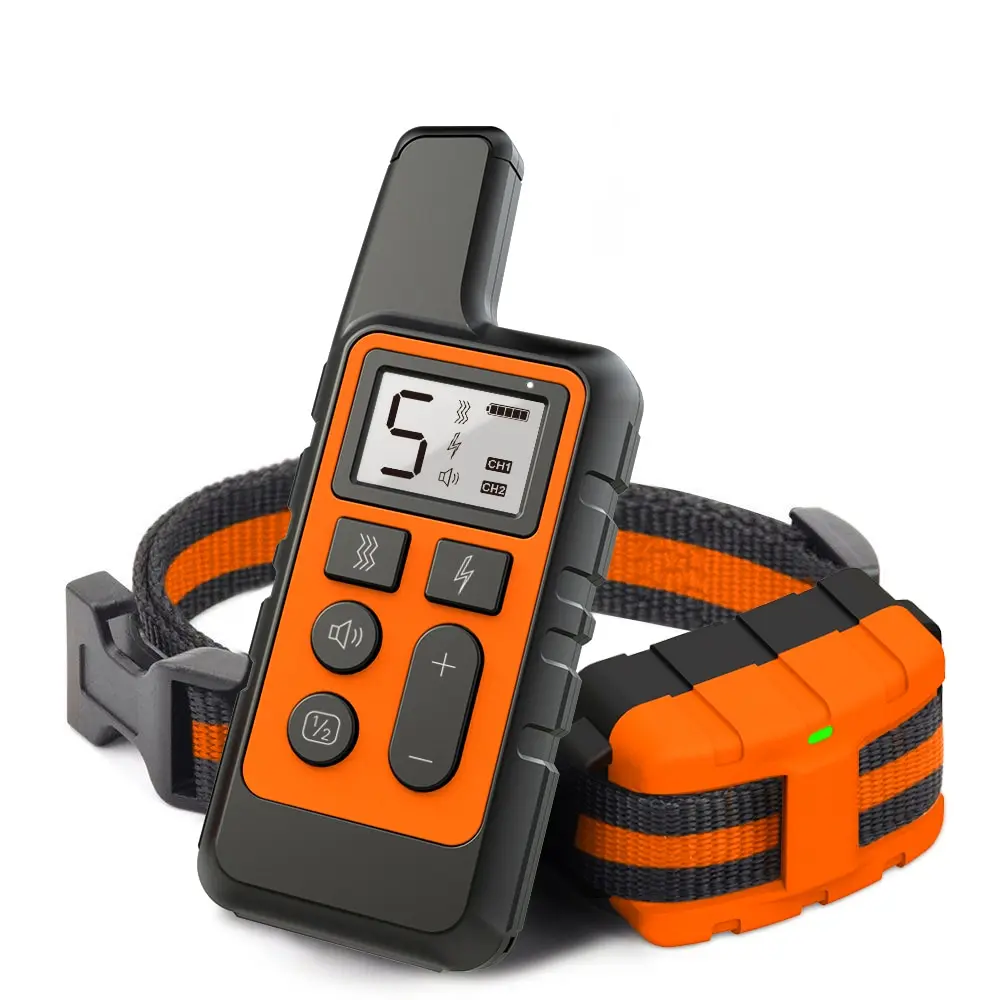 Dog Training Collars With Remote, Adjustable Nylon Strap, With Beep (1-8), Vibration (1-16), Safe Shock (1-99), Rechargeable Waterproof, For Small To Large Dogs (5-150lbs)