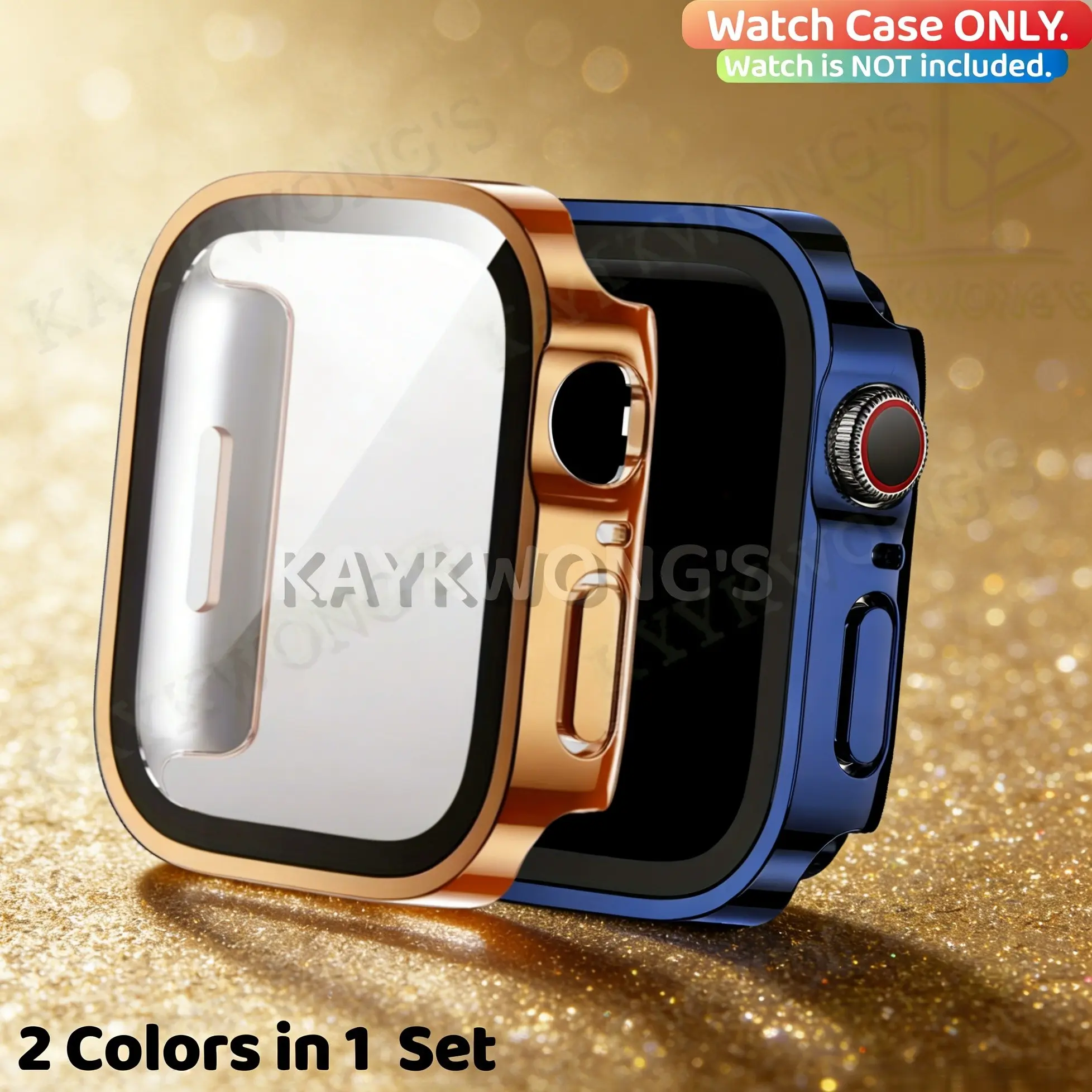 KAYKWONG'S Multi-Color Watch Protective Case Cover Set, Protector, 2 Pieces, Compatible with Watch 11-4 Series, Sizes 49-40mm, Durable & Stylish Design