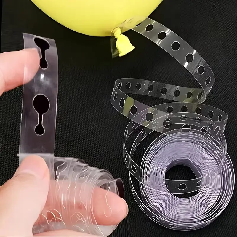 5 Rolls Plastic Balloon Chains, 5m Each, Decorative Balloon Garland Strips, Balloon Tie Clips, Balloon Decorations Kit, Party Supplies, Birthday Wedding Christmas Halloween
