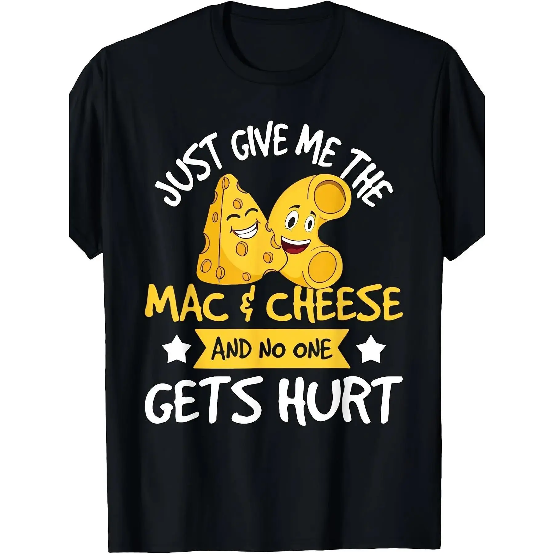 Men'S Funny "Just Give Me Cheese" Graphic T-Shirt - Retro Noodle Lover Tee, Moisture-Wicking Shirt for Sports, Casual Outfits,Parties & Everyday-Machine Washable Round Neck Top for Cheese & Noodle Fans, Sports Fan Apparel, Playful Design,