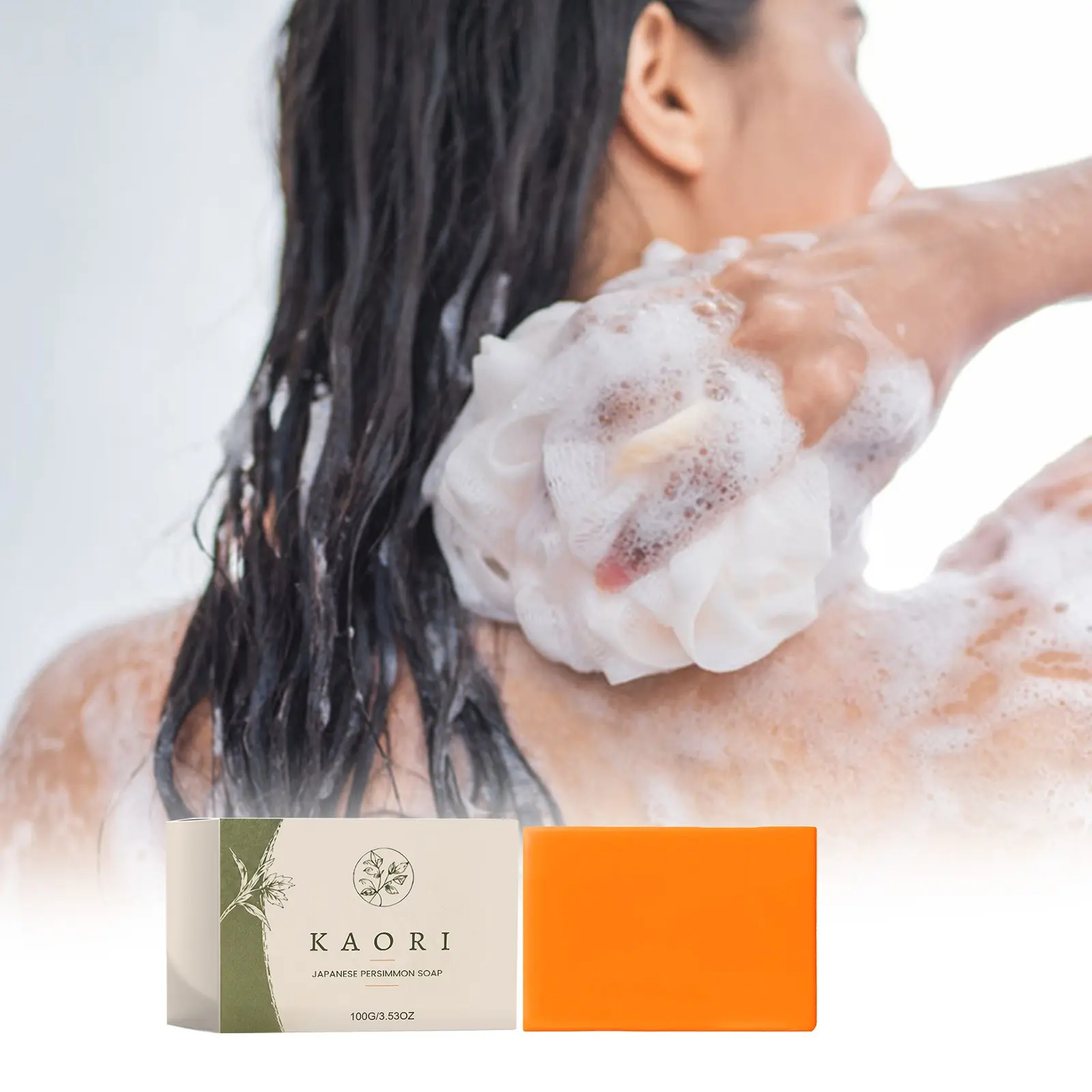 Natural Fresh Scented Moisturizing Bath Soap, Gentle Ingredients for Comfortable Skin Cleansing, Persimmon Soap for Hydrating Shower Experience
