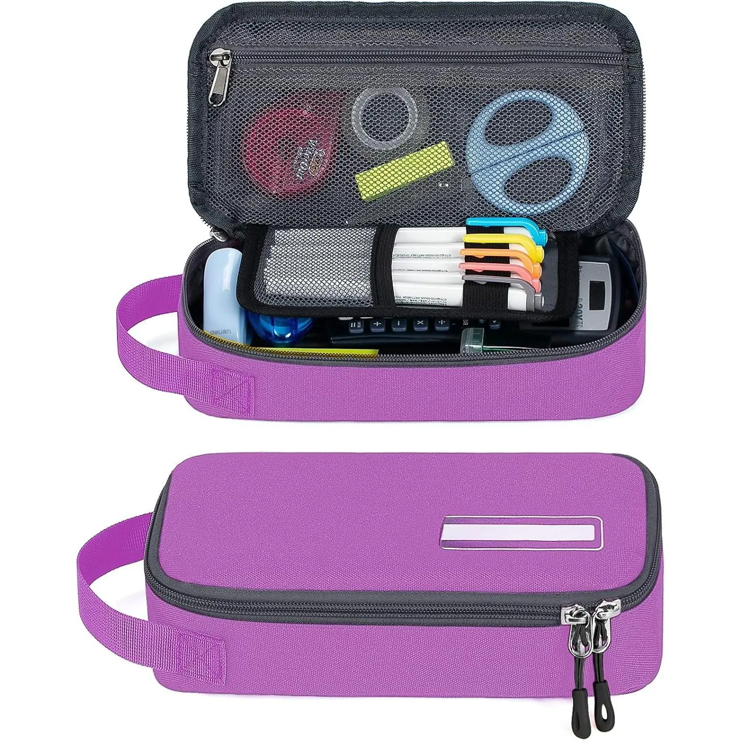 Large Pencil Case, Aesthetic Pen Pouch with Big Capacity, Minimalist Portable Stationery Bag with Handle for Office Organizer Aesthetic Pencil Cases
