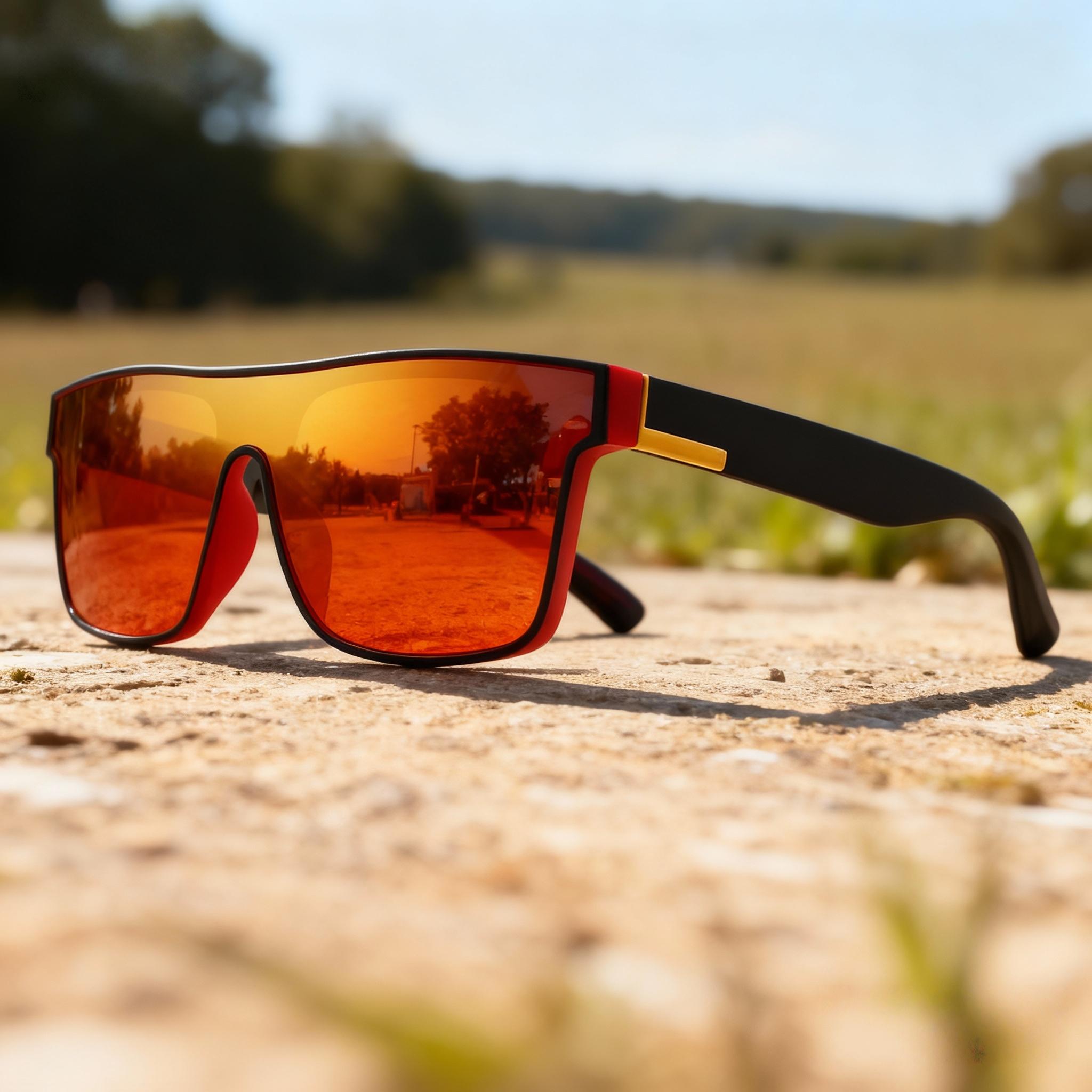 2 pairs of unisex sports sunglasses with integrated UV400 surround lenses, featuring colorful outdoor cycling options—suitable for running, driving, traveling, fishing, and everyday sun protection.