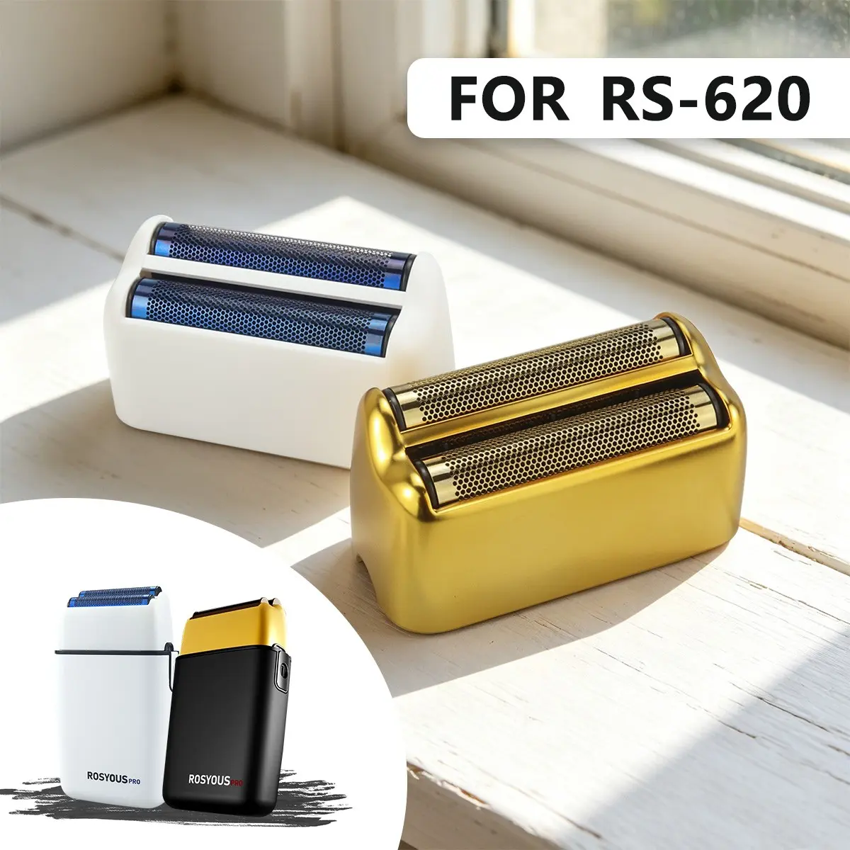 For ROSYOUS RS-620 Original Replacement Net Cover Blade set Hair Clipper Blade For Electric Hair Trimmer Cutting Replacement Trimmer Attachments Replacement Blades