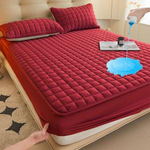 solid color waterproof mattress cover, 1 count soft comfortable breathable fitted sheet/2 counts pillowcase without filler, protective sheets, durable bedding accessories, bedding supplies for bedroom & hotel & dormitory