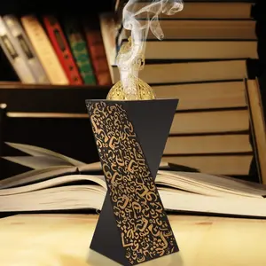 Luxury Resin Incense Burner, Middle Eastern/Islamic Style Charcoal Holder for Bakhoor & Oud, Elegant Gold Tabletop Censer for Yoga, Spa, Home & Office Decor, Perfect Gift for Ramadan & Eid
