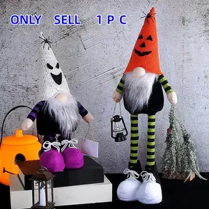 Halloween Stretchable Doll, Bearded Old Man Faceless Knitted Dwarf Puppet, Halloween Party Decoration, Perfect Gift for Family and Friends