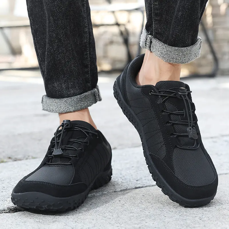 GGOR Plus Size Wide Fit Unisex Low Top Round Toe Fabric Sports Shoes - Laced, Ultra Non-Slip Rubber Grip Sole, All Seasons, Casual Outdoor Hiking Running Footwear, Synthetic Material, Supportive, Ultra Grip Sole, Unisex Wear