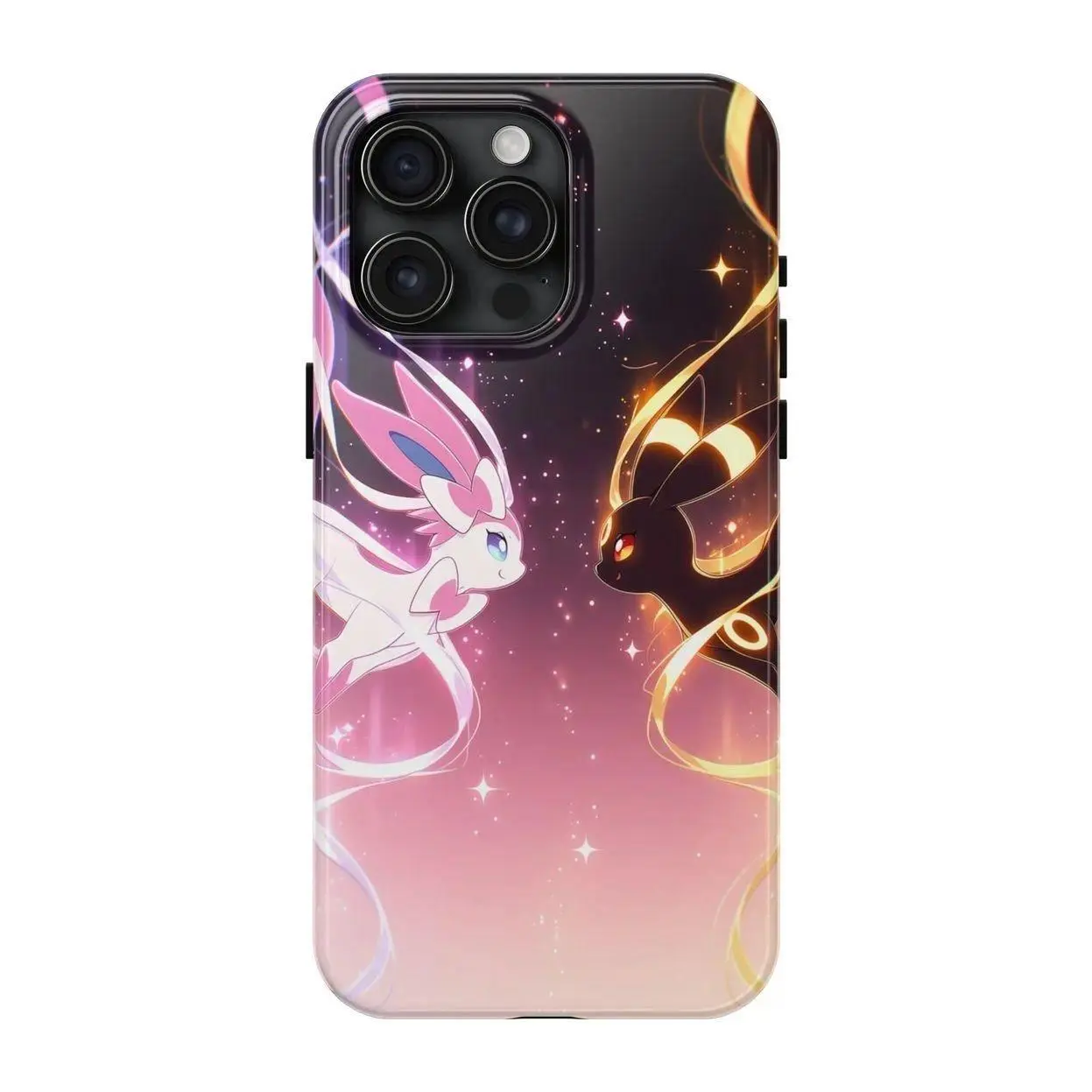 Umbreon and Sylveon Celestial Pokemon Phone Case for iPhone 17-7 Pro Max Plus & Samsung Galaxy S26-S21 Ultra Plus - Eeveelutions Magic Aesthetic Phone Cover unisex