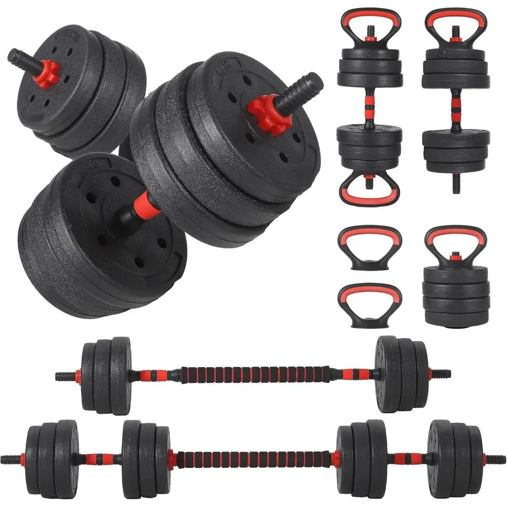 44LBS 4-in-1 Adjustable Dumbbell & Barbell Set - All-in-One Home Gym Weights Kit for Men & Women