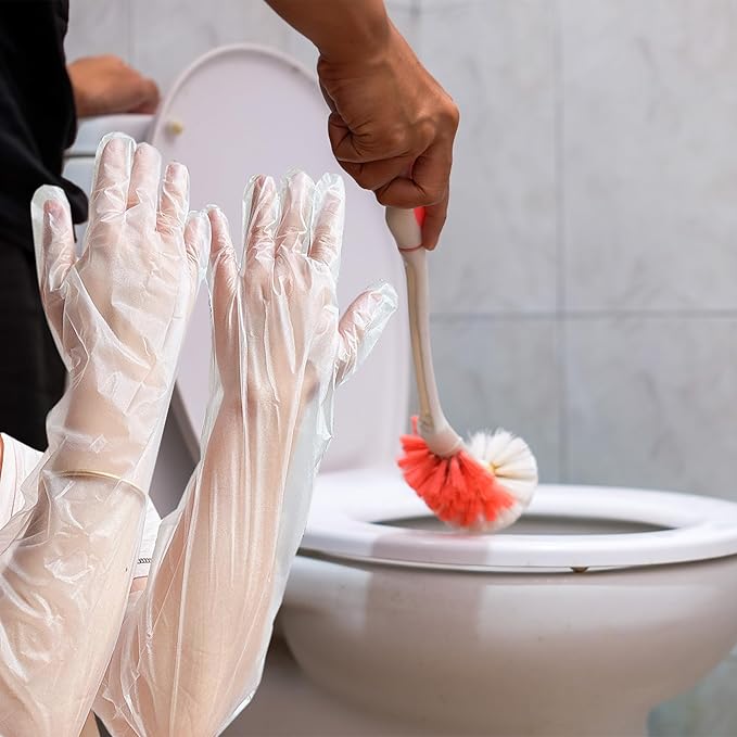 LZDJTQ 20Pcs(10 pairs) Long Disposable Cleaning Gloves, 60 cm/ 23.6inch Elbow Length Plastic Waterproof Sleeve for Cooking, Dishwashing, Hair Color, Field Dressing, House Cleaning,House Gardening LZDJTQ 20Pcs(10 pairs) Long Disposable Cleaning Gloves, 60 cm/ 23.6inch Elbow Length Plastic Waterproof Sleeve for Cooking, Dishwashing, Hair Color, Field Dressing, House Cleaning,House Gardening