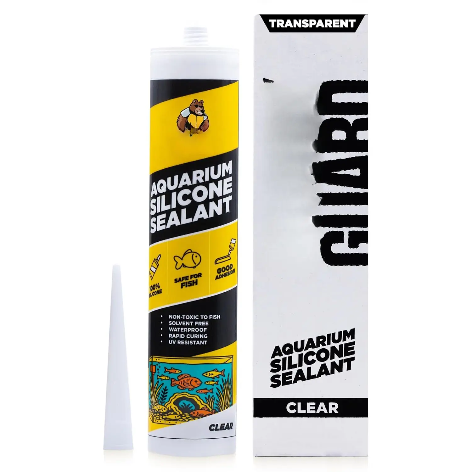 Aquarium  Sealant Clear 10.14 Fl oz  - Aquarium Safe  for Fish & ,  , , Solvent Free,  Bond,  Curing, Transparent (1 Pack)