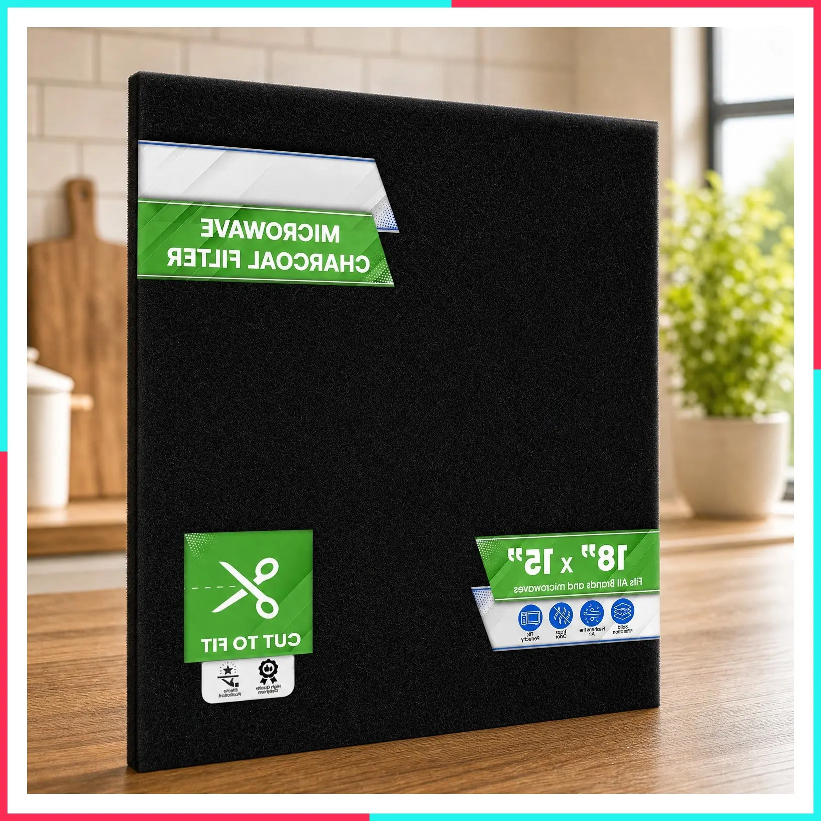 Cut to Fit Activated Carbon Microwave Filter Replacement - 18” x 15”