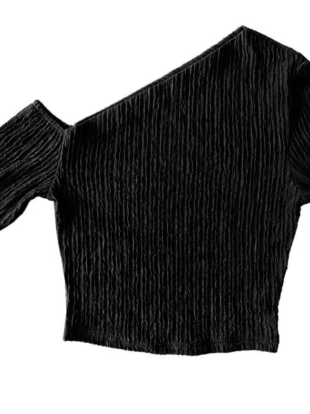 Elegant Women's Sexy Asymmetrical Long Sleeve Top & Skirt Set, Perfect for Parties, Clubs, Music Festivals, Spring Summer, Outfit