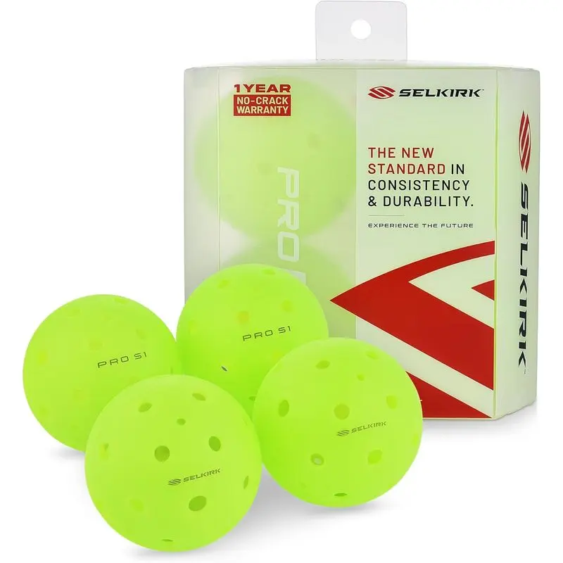 Outdoor sports Selkirk Sport Pro S1 Outdoor Pickleballs |   USAPA Approved |   4/12/100pk |   A crack-resistant pickle ball set with a 38-hole design and advanced aerodynamics, for tournament play