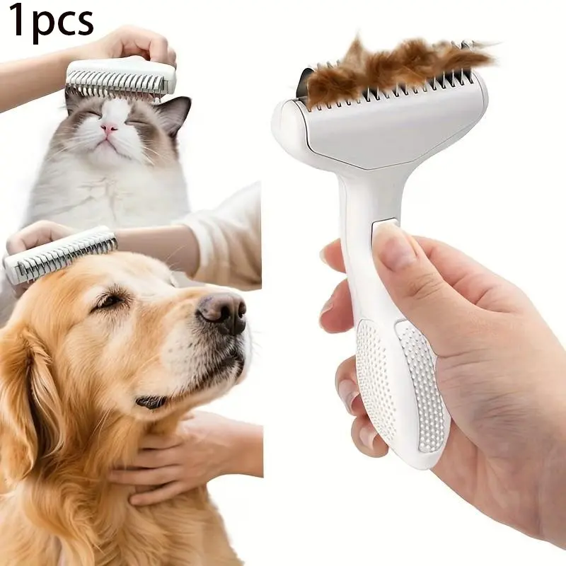 Dog Dematting Brush & Rake for Matted Fur Removal, Ideal for Doodles, Poodles, Goldendoodles, Thick-Coated Pets, 2-In-1 Dematting Tool, Grooming Tool