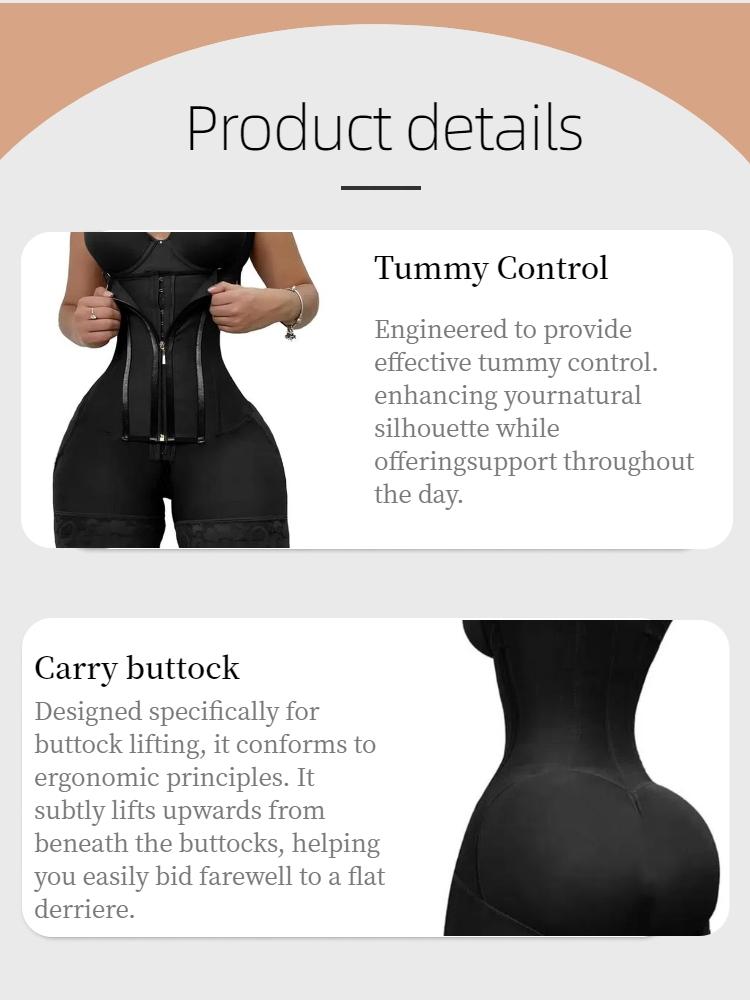 Women's Solid Color Zipper Corset ShapewearRomper,Tummy Control Shaper, Highwaist Girdle,Women's Shapewear for Daily Wear, Highwaist Girdle