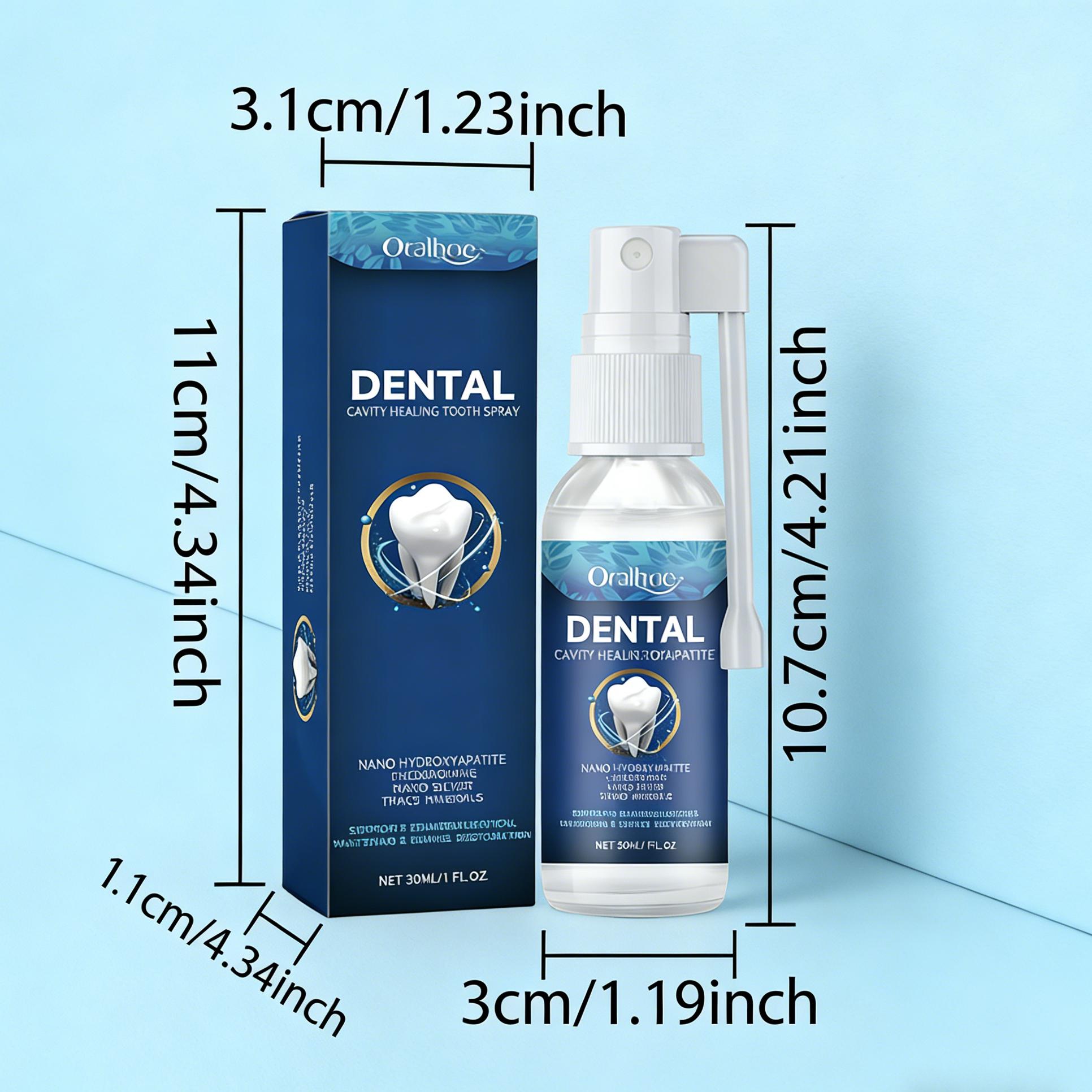 Oralhoe Dental Care Spray with Hydroxyapatite & Colloidal Silver Protects Teeth Reduces Stains and Sensitivity for Natural Cleanliness
