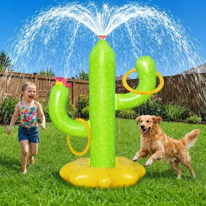 Inflatable Cactus Toddler Sprinkler Toy, Summer Water Toys for Kids Outdoor Backyard Garden Yard Fun Spray Toys with 4 Ringsfidget toys