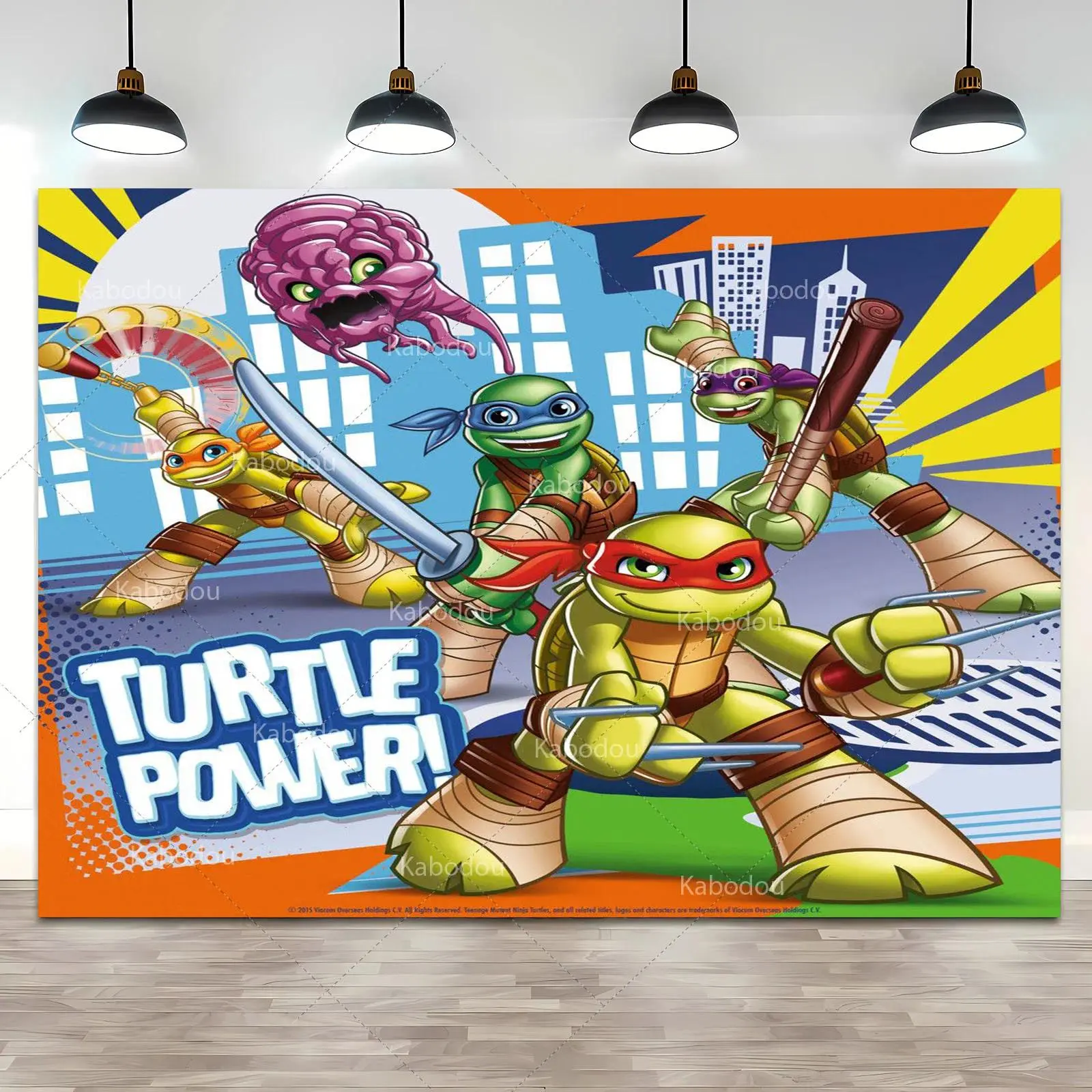 Teenage Mutant Ninja Turtles Background Cloth Children Boy Birthday Party Background Photograph Decoration Tortoise Hero Photo Banner